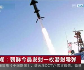 朝鲜发射一枚导弹 韩国：军队已准备好应对任何威胁