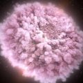 宇宙“烟火表演”：中子星碰撞产生粉色云团