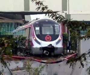 印度新德里无人驾驶地铁试运行发生事故 撞上墙壁