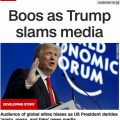 特朗普在达沃斯论坛抨击美国媒体 台下一片嘘声
