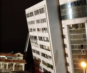 台湾地震失联人数达173人 倾斜大楼又发生火灾搜救困难