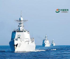 中国海军神盾舰编队现身东海 外军隐身舰载机随母舰返回