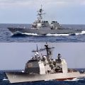 多艘中国军舰监视，两艘美军舰昨天穿越台湾海峡！
