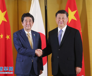国家主席习近平会见日本首相安倍晋三