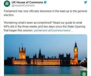英国议会正式宣布解散 揭开圣诞月提前大选序幕