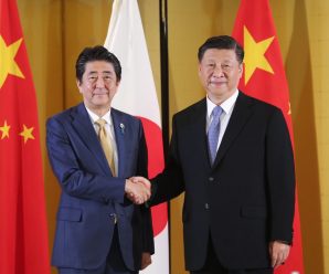 国家主席习近平会见日本首相安倍晋三