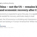 港媒：中国是贸易和经济复苏的关键