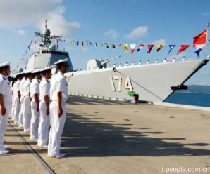 外媒：中国海军升级版052D驱逐舰首次起航，应对紧张局势