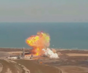 美国SpaceX星际飞船原型机试验时爆炸：落回发射台，烧成火球