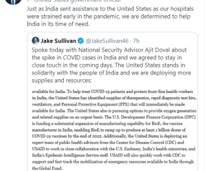 美国终于说“与印度人民站在一起”，印度网友：太迟了