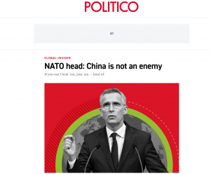 北约秘书长：我们不把中国当对手 也不把中国当敌人
