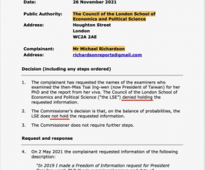 蔡英文“博士论文造假”最新进展：英国大学否认有口试报告