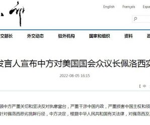 外交部发言人宣布中方对美国国会众议长佩洛西实施制裁
